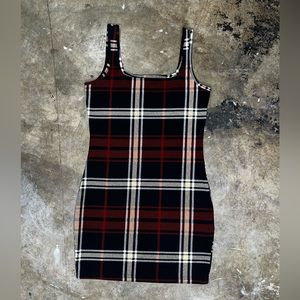 Plaid Bodycon Dress - Size M - Schoolgirl Dress